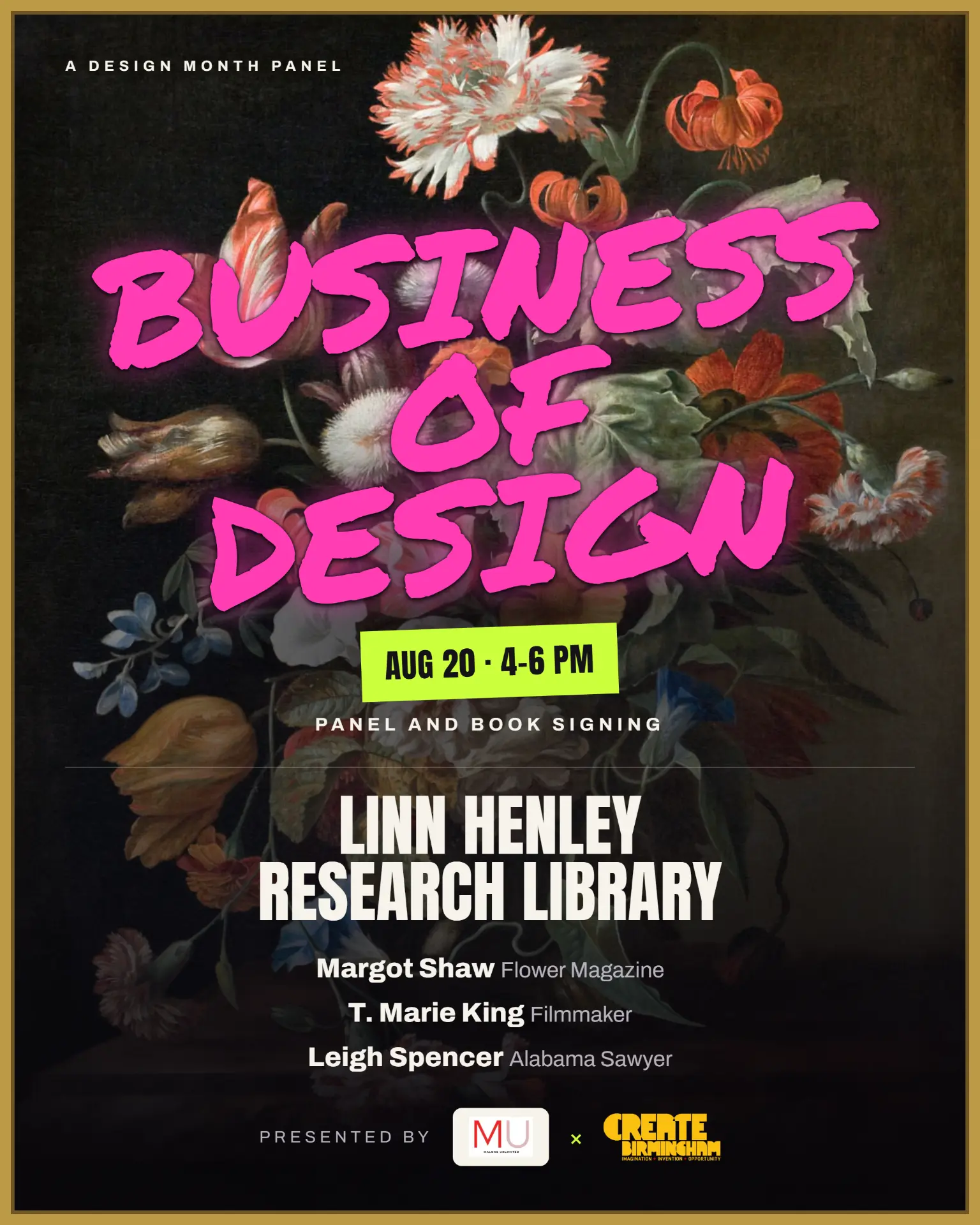 The Business of Design panel poster