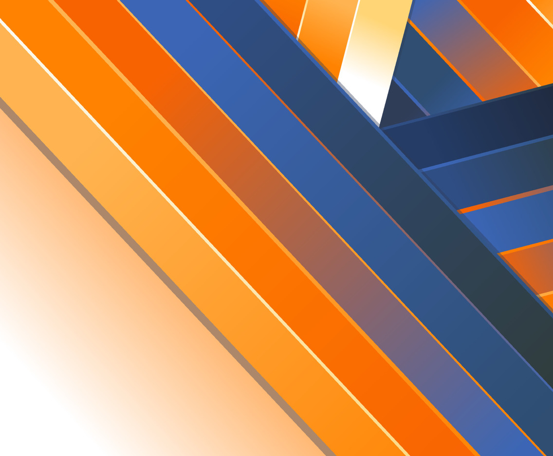 Bold orange and blue diagonal geometric graphic